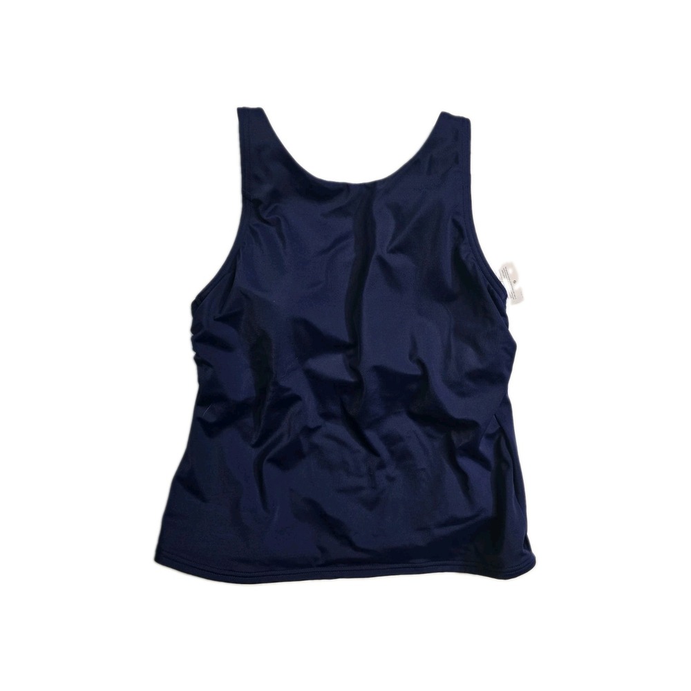 Lands End Women's Scoop Neck Swimming Tankini Blue Wireless  8 Petite